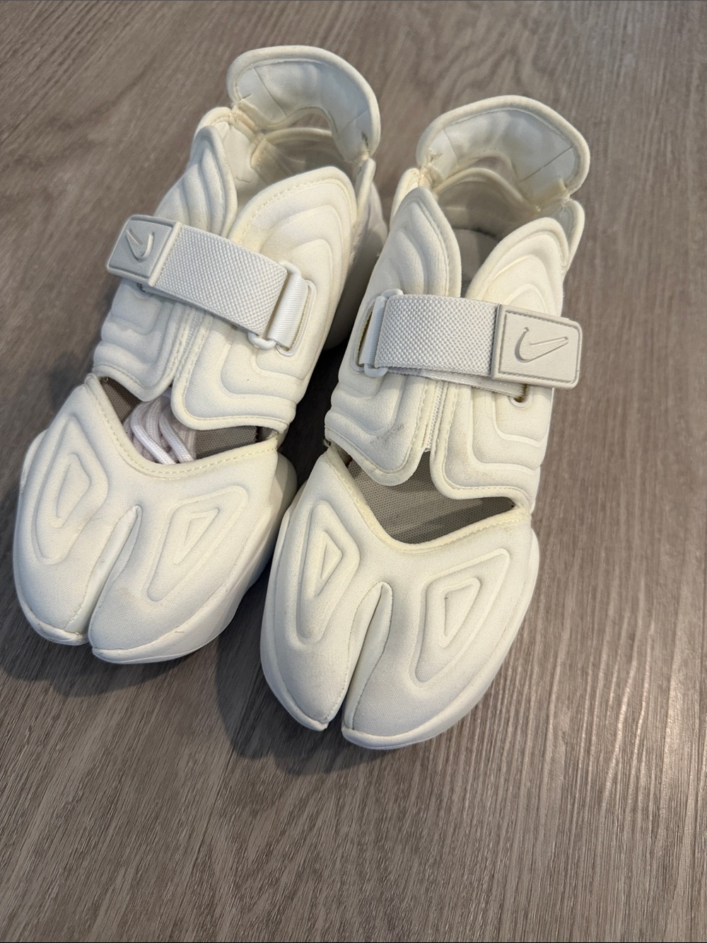 Nike White Split-Toe Strap Sneakers
